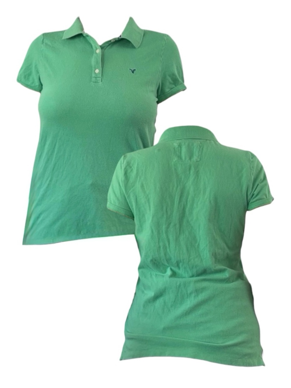 Green Polo Shirt with Embroidered Logo - Women